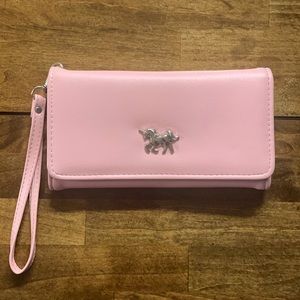 Pink wristlet wallet